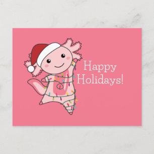 Carte Postale Axolotl Joyeux Noël Animaux d'hiver Axolotls Po