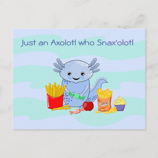 Carte postale Axolotl Snax'olotl (Devant)