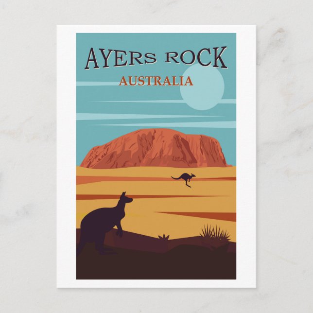 Carte Postale Ayers Rock, Australie Affiche de voyage (Devant)