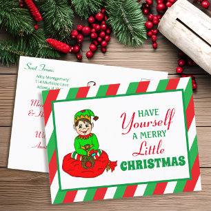 Carte Postale Ayez un joyeux petit Noël Personnalisez