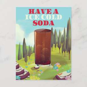Carte Postale Ayez un soda glacé Publicité.