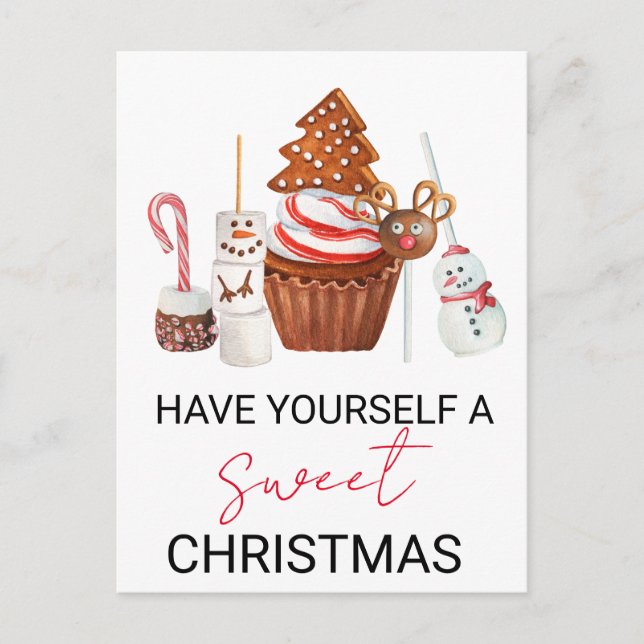 Carte Postale Ayez-vous un doux Noël des friandises (Devant)