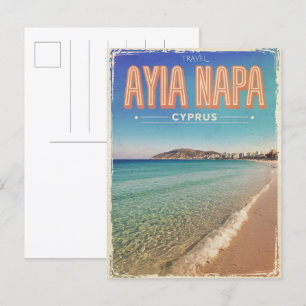 Carte Postale Ayia Napa Chypre, plage blanche Cadeaux méditerran