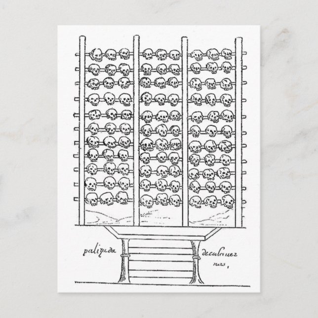 Carte Postale Aztec Tzompantli Skull Rack Codex Duran (Devant)