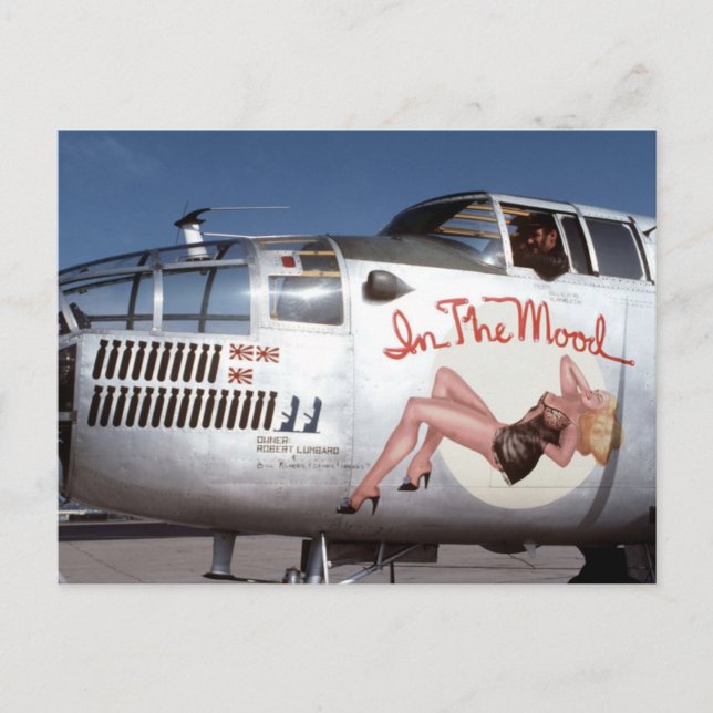 CARTE POSTALE B25 MITCHELL BOMBER " DANS L'HUMIDITÉ" NOSE ART (Devant)