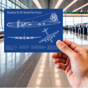 Carte Postale B-29 Superforteresse - Plan directeur de l'avion A