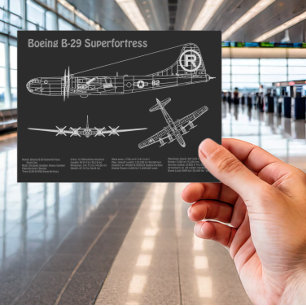 Carte Postale B-29 Superforteresse - Plan directeur de l'avion P