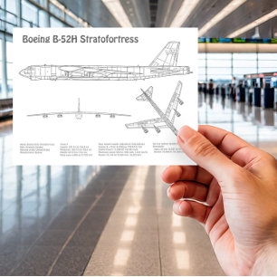 Carte Postale B-52 Stratoforteresse - Plan directeur de l'avion 