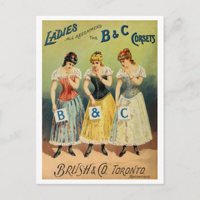 Carte postale "B & C Corsets Publicité" (Devant)