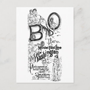 Carte Postale B&O Railroad-The Model Fast Line 1869