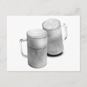 Carte Postale B/W Boules de bière