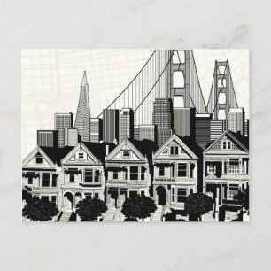 Carte Postale B&W San Francisco Californie