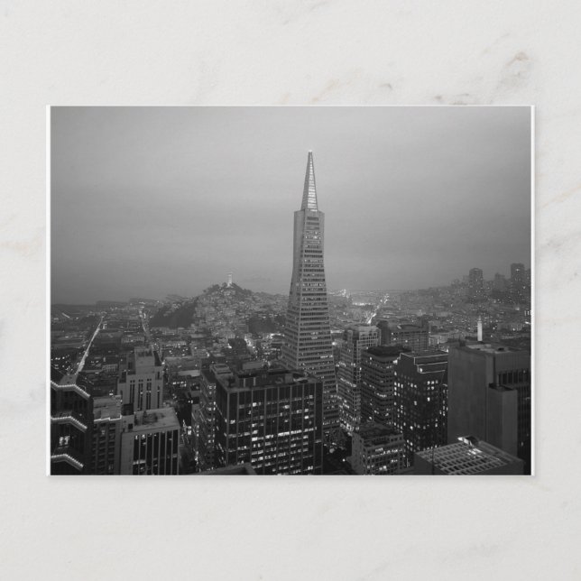 Carte Postale B&W San Francisco Downtown (Devant)