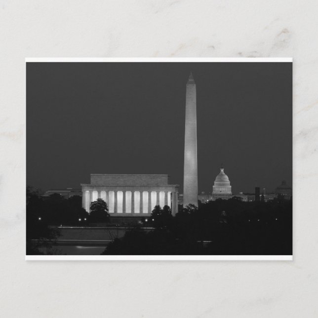 Carte Postale B&W Washington DC 3 (Devant)