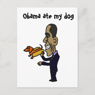 Carte Postale BA- Obama a mangé mon chien