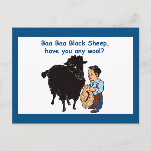 Carte Postale Baa Baa Black Sheep (Devant)