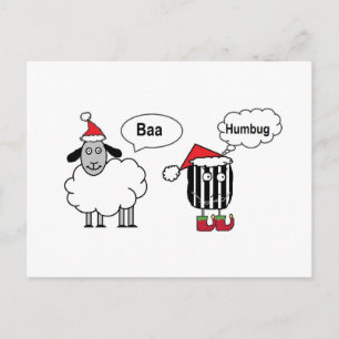 Carte Postale Baa Humbug Drôle Festif Dessin Animé