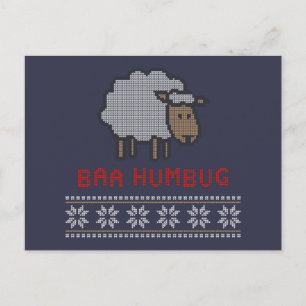 Carte Postale Baa Humbug Sheep de Noël