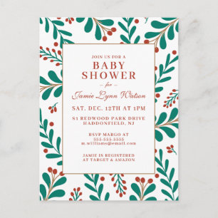 Carte Postale BABEAU SHOWER   Gui de Noël & houx
