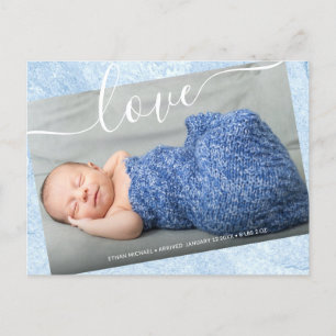 Carte Postale Baby Boy Nouveau-né Photo Faire-part de naissance 