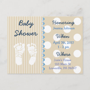 Carte Postale Baby Boy Teddy Bear Baby shower Invitation