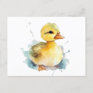 Carte Postale Baby Duck Watercolor
