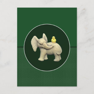 Carte Postale Baby Elephant & Canard Jaune