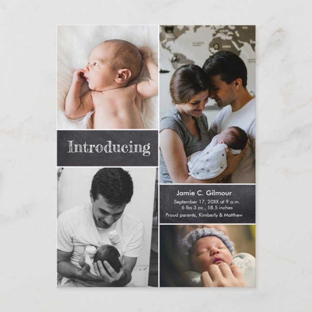 Carte Postale Baby faire-part merci (Devant)