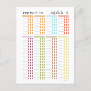 Carte Postale Baby First 100 foods - votre propre journal alimen