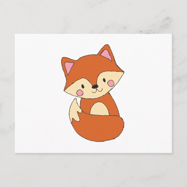 Carte Postale Baby Fox Dessin mignon Fox Art Baby Fox Design (Devant)