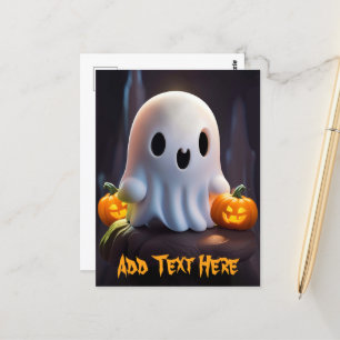 Carte Postale Baby Ghost Déplaisant mignon caractère Halloween