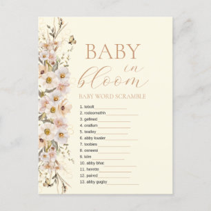 Carte Postale Baby In Bloom Boho Neutral Baby shower Jeu