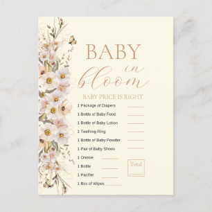 Carte Postale Baby In Bloom Boho Neutral Baby shower Jeu