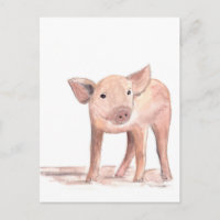 Baby porcelet cochon art aquarelle animal ferme mi