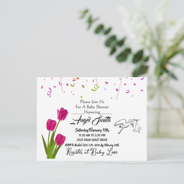 Carte Postale Baby shower (Debout devant)