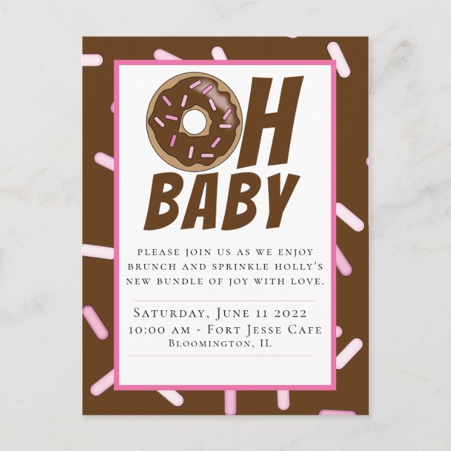Carte Postale Baby shower à saupoudrer de chocolat Demande de ca (Devant)