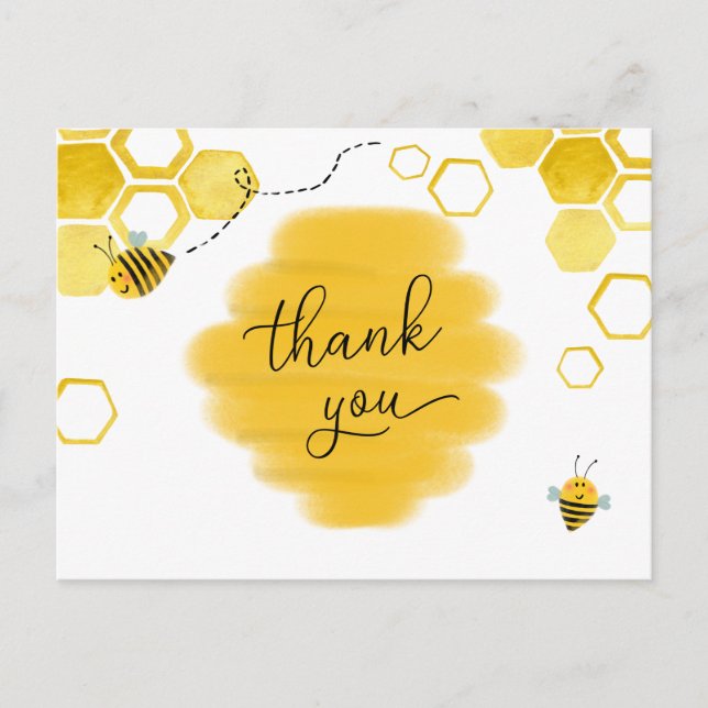 Carte postale Baby shower abeille (Devant)