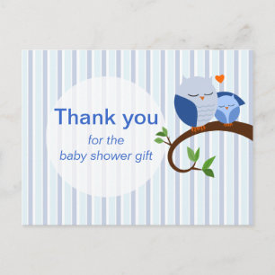 Carte Postale Baby shower Blue Merci