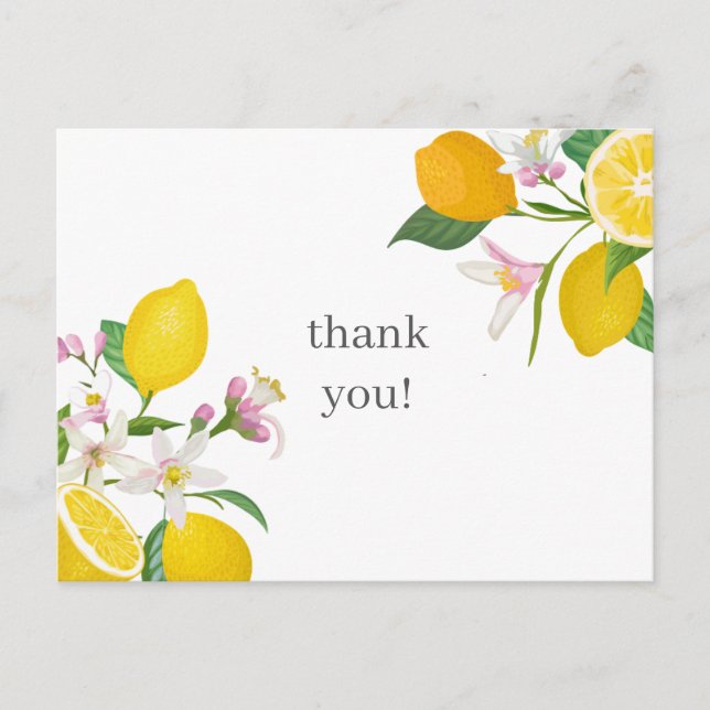 Carte Postale Baby shower citron, italien, Merci Baby shower (Devant)