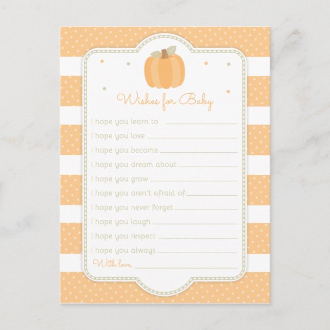 Carte Postale Baby shower citrouille Wives for Baby (Devant)