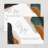 Baby shower d'aquarelle abstrait en terre cuite ve