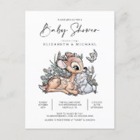 Baby shower d'aquarelle Bambi Woodland