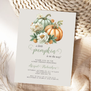 Carte Postale Baby shower d'automne doux de Little Citrouille Fl