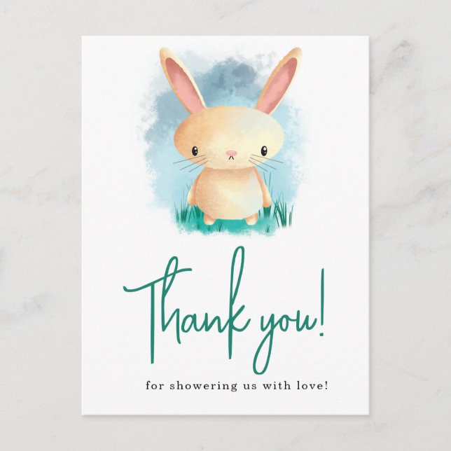 Carte Postale Baby shower de Petit Lapin merci (Devant)
