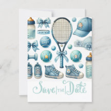 Baby shower de tennis pour bébé garçon bleu thème