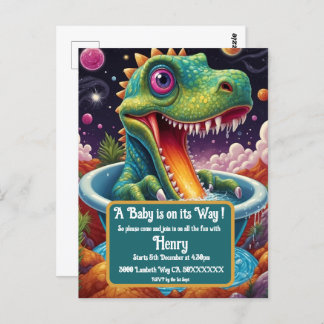 Carte Postale Baby shower Dino-Mite