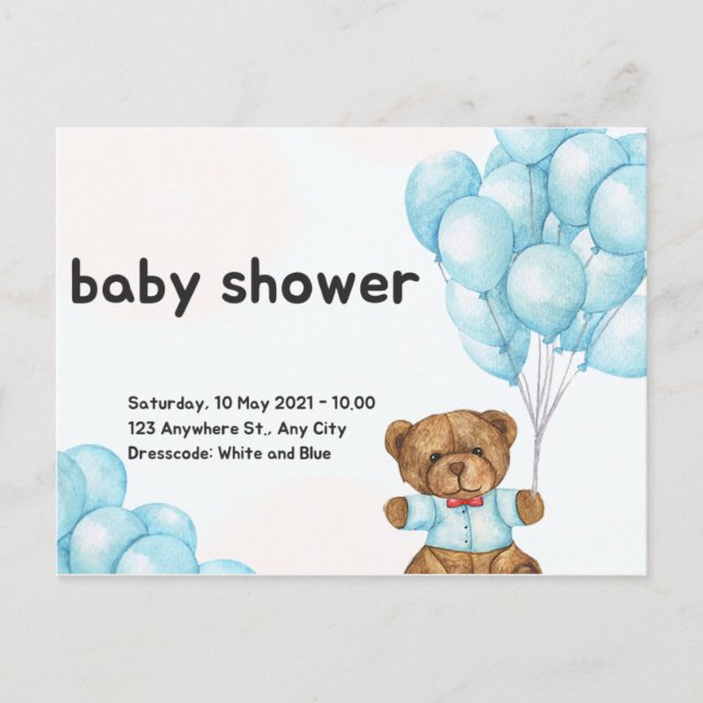 Carte Postale baby shower d'invitation (Devant)