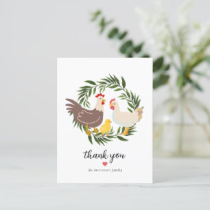 Carte Postale Baby-Shower Ferme Poulet Bébé
