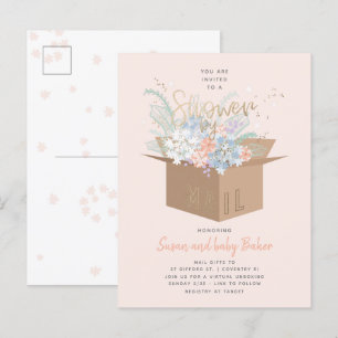 Carte Postale Baby shower floral délicat par courrier Invitation