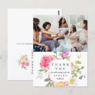 Carte Postale Baby shower Floral Merci photo
